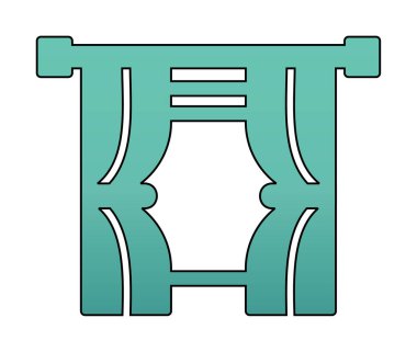 Tiyatro perdeleri simgesi, vektör illüstrasyonu 