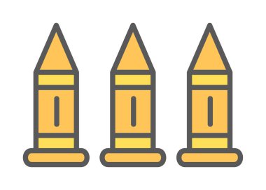 Askeri silah mermileri vektör ikonu. Sembol, logo çizimi. Vektör grafikleri 