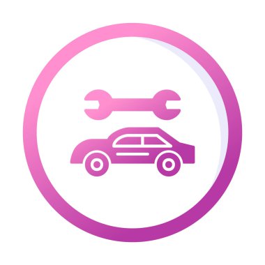 düz basit araba ikon vektör çizimi