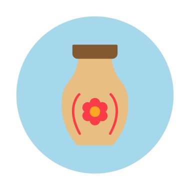 sake in jar simgesi, düz vektör illüstrasyonu