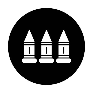 Askeri silah mermileri vektör ikonu. Sembol, logo çizimi. Vektör grafikleri 