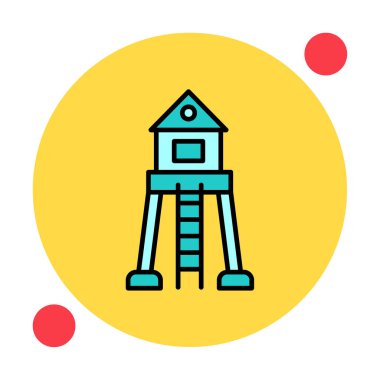 Askeri Kule. Web simgesi basit illüstrasyon 