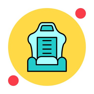 araba koltuğu simgesi, vektör illüstrasyonu 