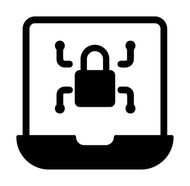 Basit düz Ransomware bilgisayar çizimi  