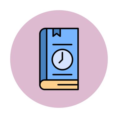 Kitap Zaman Sınırı simgesi, vektör illüstrasyonu 