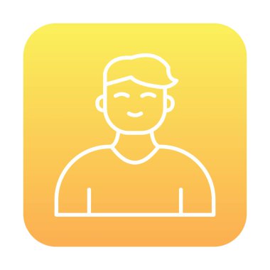 Saç stili vektör çizimi olan genç erkek avatar. 