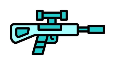 Basit Keskin Nişancı Tüfeği simgesi, vektör çizimi