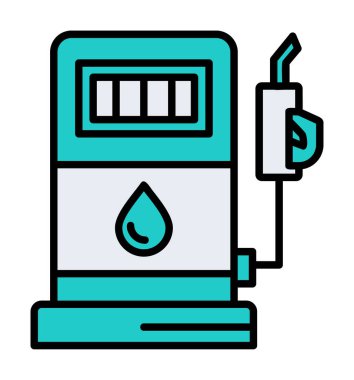 Basit Düz Yakıt ikonu vektör çizimi