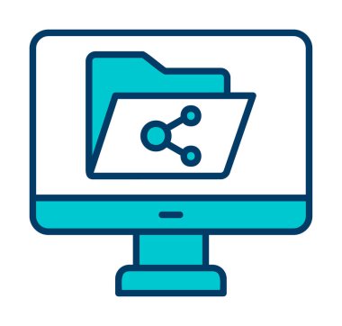 Basit Dosya Paylaşımı simgesi, vektör illüstrasyonu