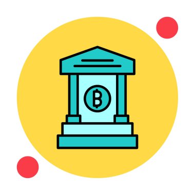  düz banka binası izole vektör simgesi tasarımı