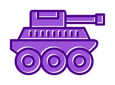  Basit askeri tank vektör simgesi 
