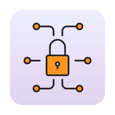 Ağ güvenlik simgesi, vektör çizim 