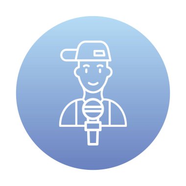 Mikrofonlu rapçinin vektör çizimi 