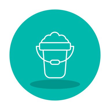 Köpük simgesi olan kova, vektör illüstrasyonu  