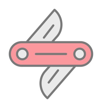 İsviçre bıçak ikonu vektörü beyaz arkaplanda izole edildi 