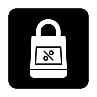 Alışveriş poşeti simgesi, vektör illüstrasyonu basit tasarım