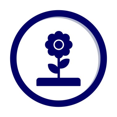 Grafik düz çiçek vektör çizimi   