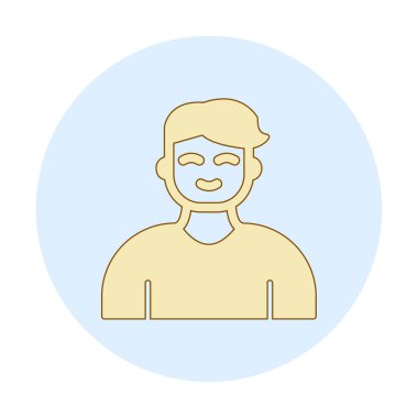 Saç stili vektör çizimi olan genç erkek avatar. 