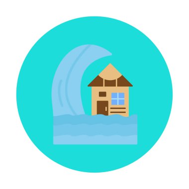 Basit tsunami simgesi, vektör illüstrasyonu