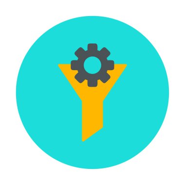 Vites simgesiyle filtre hunisi, vektör illüstrasyonu