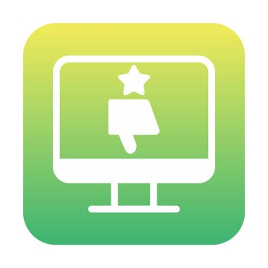 Kötü İnceleme simgesi, vektör illüstrasyonlu basit ekran