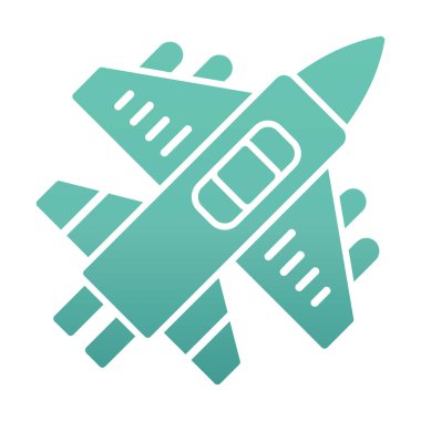 Askeri Uçak ikonu vektör illüstrasyonu