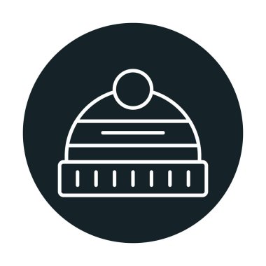 Kış Şapkası simgesinin vektör illüstrasyonu