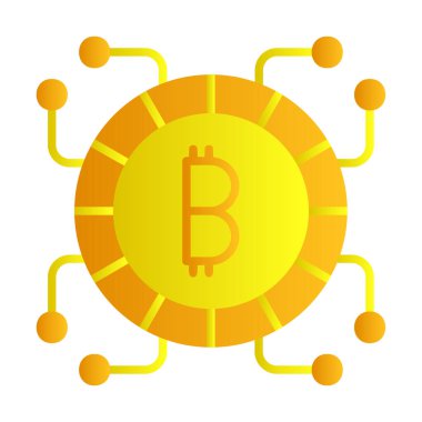 Basit bitcoin simgesi, vektör illüstrasyonu