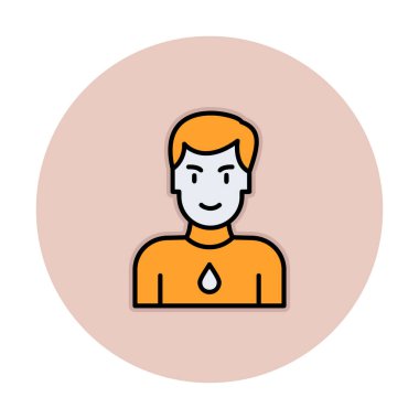 Basit Survivor kişi avatar simgesi, vektör illüstrasyonu