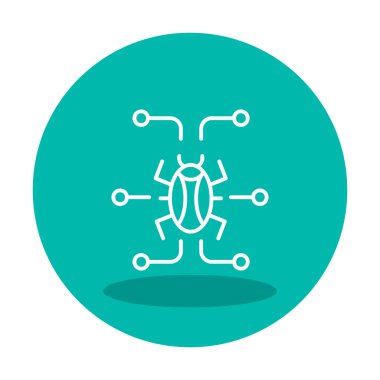 Basit dijital virüs simgesi, vektör illüstrasyonu