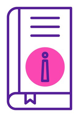 Basit Kitap Bilgileri simgesi, vektör illüstrasyonu