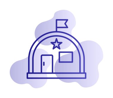 Basit Askeri Depo simgesi, vektör illüstrasyonu