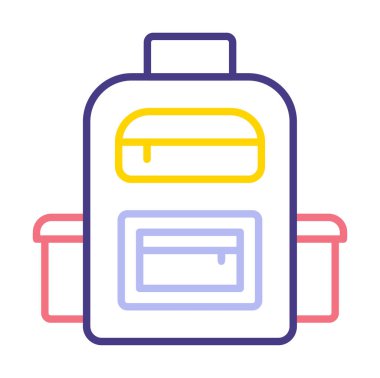 Sırt çantası düz simge vektör çizimi