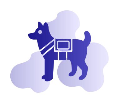 Askeri Köpek simgesi vektör illüstrasyonu
