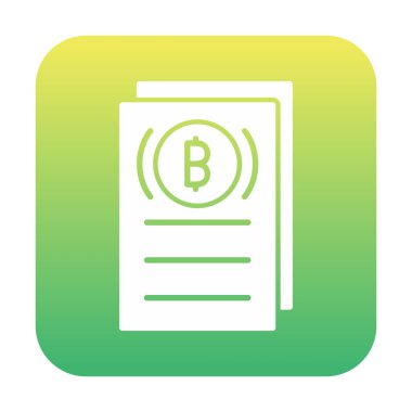 Belgeler ve bitcoin simgesinin vektör illüstrasyonu 