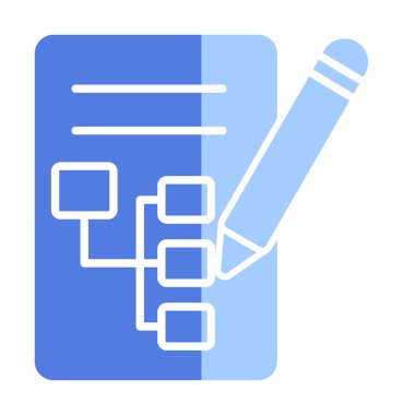 Kalem simgesi ile yazma Planı, vektör illüstrasyonu basit  