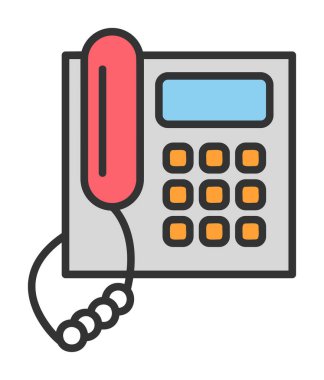 düz eski telefon vektör çizimi tasarımı