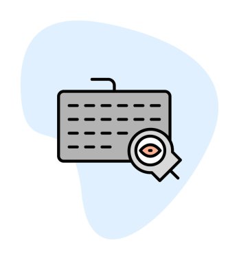 Tuş kaydedici ağ simgesi, vektör illüstrasyonu 