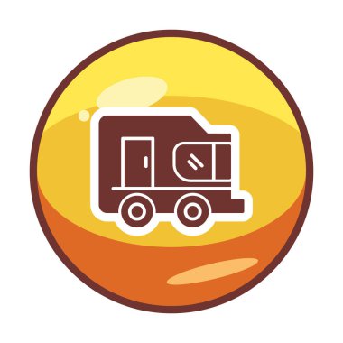 Karavan ikonu. tasarım çizimi. vektör