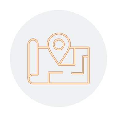 Konum iğnesi, vektör illüstrasyonlu harita simgesi