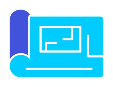 harita düz simgesi, vektör illüstrasyonu