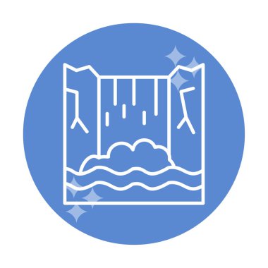 Basit Waterfal simgesi, vektör illüstrasyonu