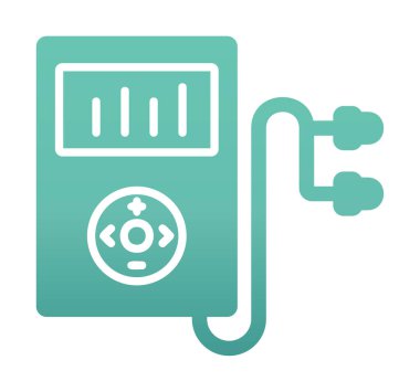 Kulaklık simgesi, vektör illüstrasyonlu Mp3 oynatıcı