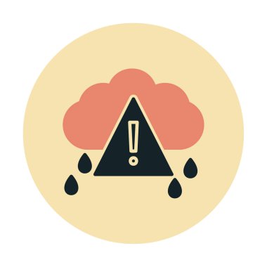 Basit Hava Uyarısı simgesi, vektör illüstrasyonu