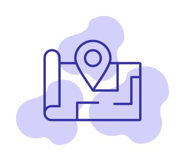 Konum iğnesi, vektör illüstrasyonlu harita simgesi