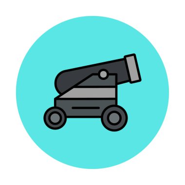 Basit Topçu simgesi, vektör illüstrasyonu