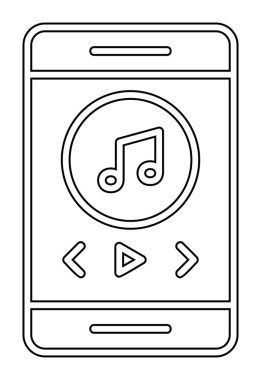 akıllı telefon müzik çalar simgesi doldurulmuş taslak biçimi