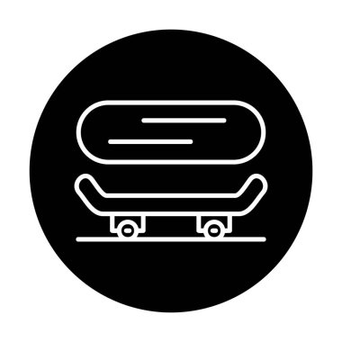 Basit kaykay simgesi, vektör illüstrasyonu