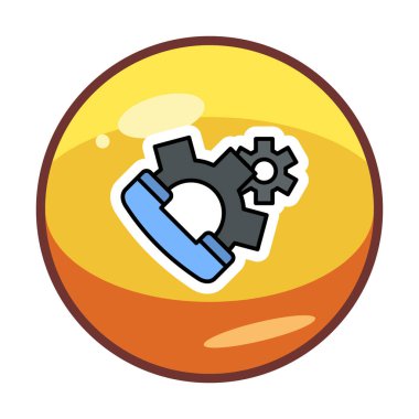 Basit Çağrı Ayarları simgesi, vektör illüstrasyonu