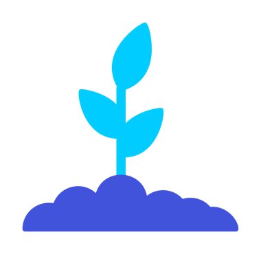 Yer simgesinde büyüyen bitki, vektör illüstrasyonu 